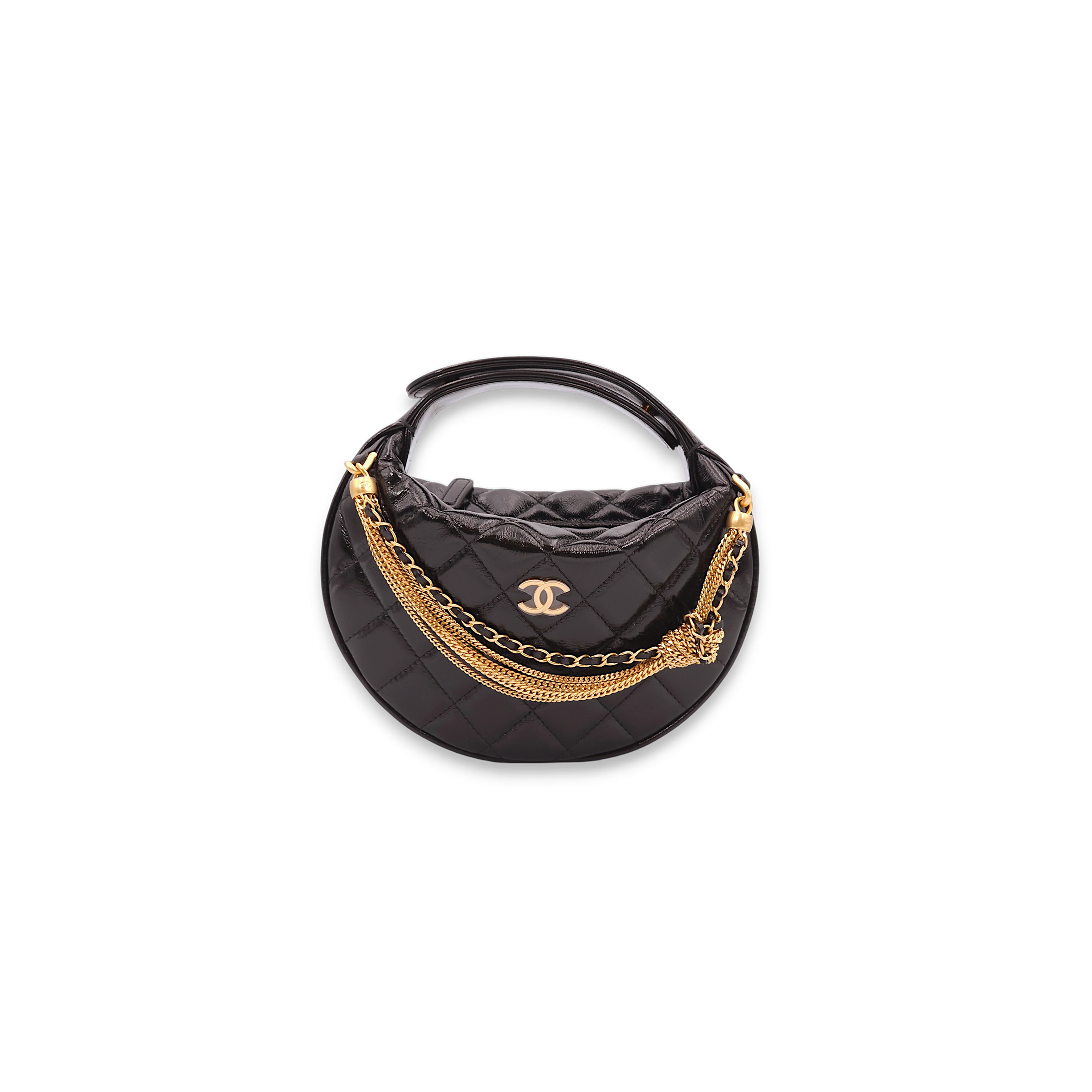 Ch*el quilted round mini black top handle bag in calfskin, gold hardware ap4058 (16*16*5.5cm)